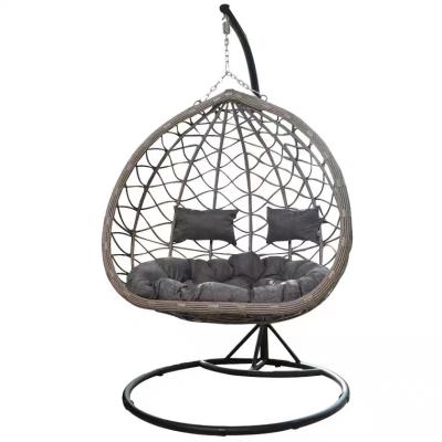 China Modern Outdoor Hanging Garden Patio Swings Furniture Steel Wicker Egg Shape Optional Modern PE Wicker Rattan Metal Pipe Chair for sale