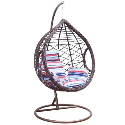 China Modern Hots Sell Outdoor Hanging Wicker Rattan Egg Chair Leisure Patio Swing Chair for sale