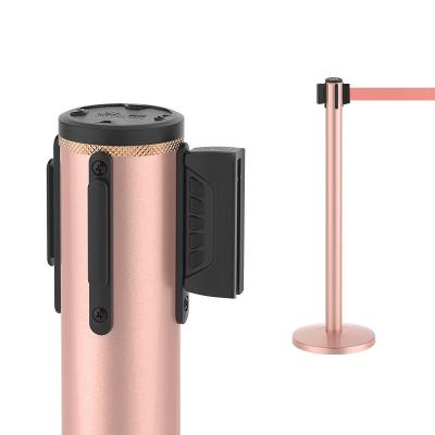 China Easily Assembled Heavy Duty Rustproof Finish Stainless Steel Rose Golden Crowd Control Stanchion for sale