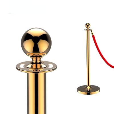 China TOP BALL AROUND Queue Gold Barriers Metal Rubber Base Barriers, Polish Mirror Brackets for sale