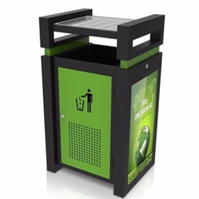 China Large Sustainable Solar Power Waste Recycling Bins For Advertising Display for sale