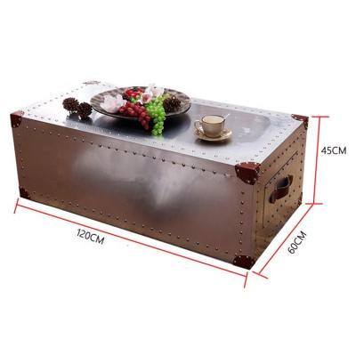 China High Quality Industrial Style Aluminum Hot Selling Vintage High Density Board Coffee Table Vintage Style Aluminum Coffee Table for sale