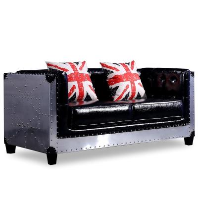 China Rivets Tufted Wholesale Aluminum Vintage Aviation Stain Industrial Sectional Sofa Set for sale