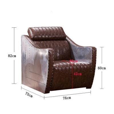 China Aviation Factory Direct Rivets Tufted Vintage Aluminum Industrial One Seater Sectional Sofa for sale