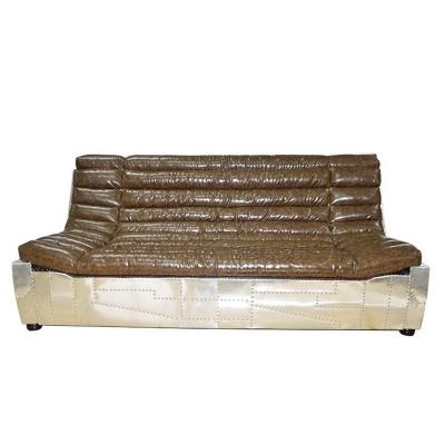 China Factory Direct Tufted Chesterfield Furniture Aviator Aluminum Leather Sofa Set for sale