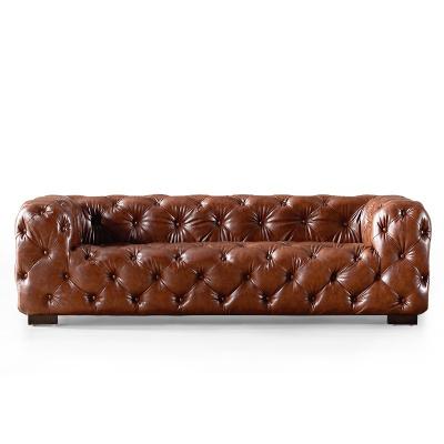 China Factory Direct Solid Wood Frame Chesterfield Sofa Couch Tufted Sectional for sale