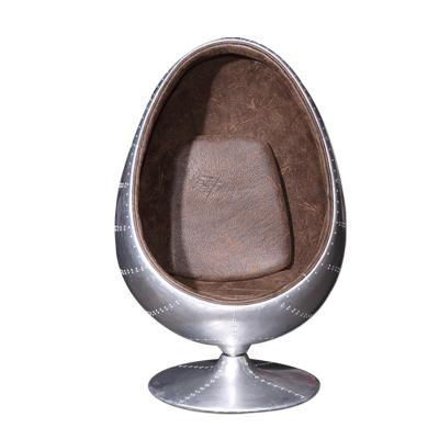 China Lounge Chair Rotatable Contemporary Aluminum Legs Genuine Leather Aviator Chair for sale