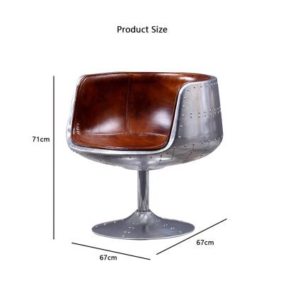 China Rotatable High Quality Hot Selling Vintage Aluminum Leather Aluminum Back Aviator Chair Chair for sale