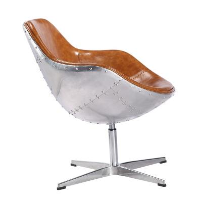 China Factory Price Rotating Vintage Flip Leather Aluminum Back Aviator Chair for sale