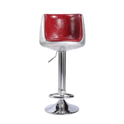 China Fashion High Rotatable Industrial Style Leather FRP Leather Bar Stools Aluminum Bar Chair for sale