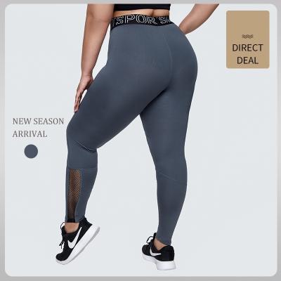 China New Breathable Breathable Plus Size Pants For Mesh Design Outdoor Sports Women's Ultra High Elastic Yoga Pants Arm Warmers For Women Plus Size for sale