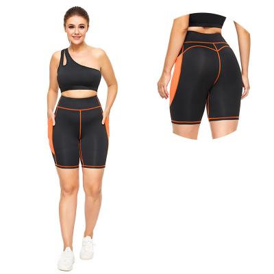 China Breathable Breathable Plus Size Yoga Sports Shorts Black Hip Lifting Fishing Pants Womens Fitness Summer Running Shorts Plus Size Fat Pants for sale