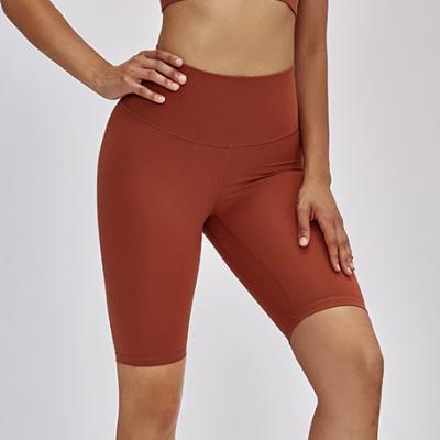 China Factory Wholesale Custom 2XL Yoga Shorts Breathable For Women Solid Waist Control High Tummy Sporty Workout Running Plus Size Shorts for sale