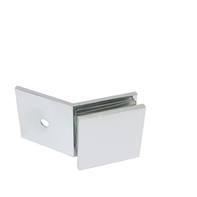 China Easy Installation Heavy Duty Square Corner Wall Mount Bathroom Shower Screen Clip Door Glass Flange for sale