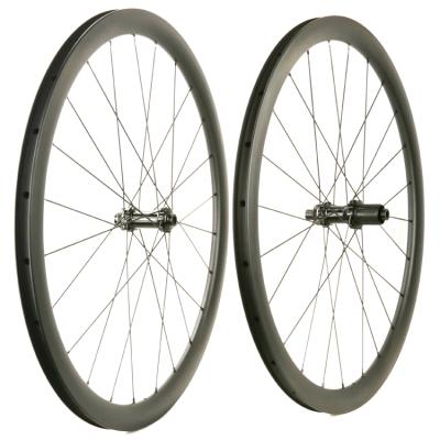 China Road Bikes 25mm 38mm Wide Carbon Fiber Bicycle Wheelset Disc Brake Carbon Wheels 700c Bike Wheelset for sale