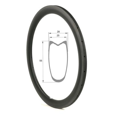 China Road Bikes China OEM Cheap Roadbike Carbon Rims Lightweight 700c 55mm Road Carbon Fiber Bike Tubular Rim for sale