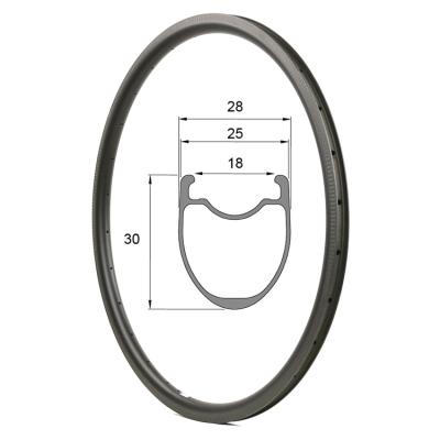 China Road Bikes 700C Road Bicycle Rim 25mm Wide Carbon Rim 30mm Depth TG255 T800 Carbon Anvil Rims Ruote Bici for sale