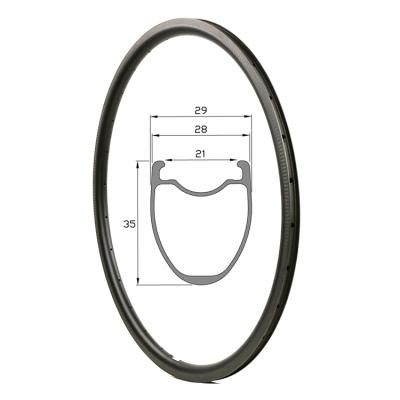 China Bike Rim 35mm depth 28mm 35mm deep clincher carbon fiber road bike rims 700c road bicycle manufacturer for sale