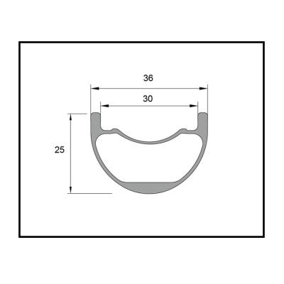 China Mountain Bikes Tandell MX936XC 29er MTB Carbon Rims Hookless 36mm Wide Carbon Fiber Rim for sale