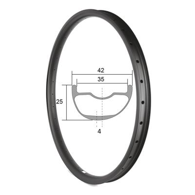 China 29er Mountain Bikes Carbon Rim 42mm Width Disc Brake Bicycle Carbon Enduro MTB Asymmetric Rims for sale