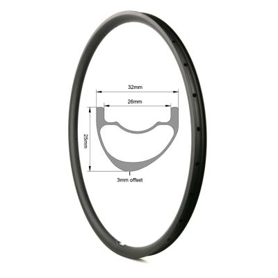 China Mountain Bikes Lightweight Strong 29er MTB Carbon Rims Hookless 32mm Carbon Bike Rims For Trail Bike for sale