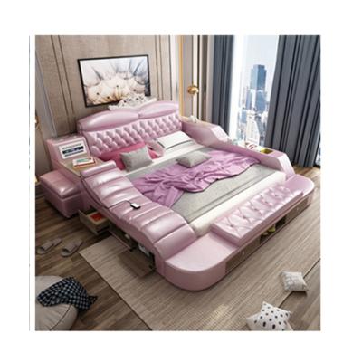 China CBMmart Modern Pink Color Bedroom Furniture King Size Smart Sofa Bed Sheet USB Charging for sale