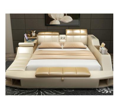 China CBMmart Luxury Modern Leather Bedroom Furniture Massage King Size Wooden Frame Sheet Set for sale