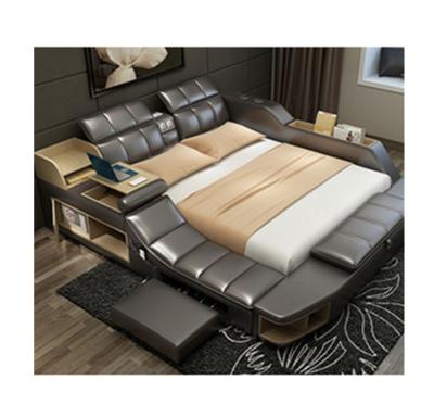 China CBMmart Modern Promotional Modern Bedroom Furniture Smart King Size Leather Gray Bed Sheets Set for sale