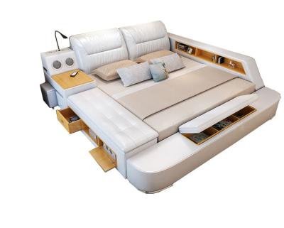 China CBMmart Customized Leather (Other) Color Leather Beds Multifunctional Adjustable Massage Sofa Bed With Storage for sale