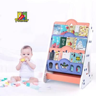 China Feelbaby Kids Bookshelf Modern Indoor Rack Storage Plastic Children Book Shelves For Sale for sale