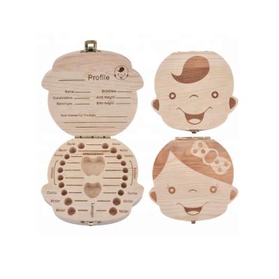 China Europe Custom Kids Milk Teeth Box Organizer Milk Wood Baby Wooden Teeth Box For Boy Girl Save Teeth for sale