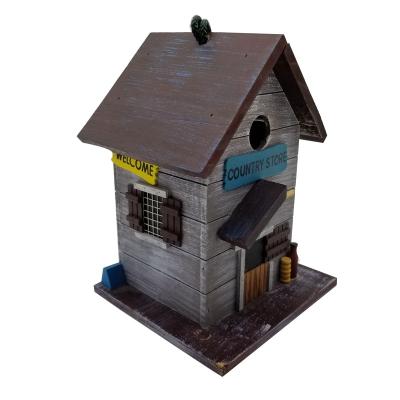 China Wall Mounted Garden Bird House Hanging New Natural Unfinished Wood Eco - Friendly Sustainable for sale