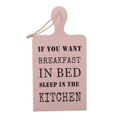 China Europe If You Want Breakfast In Bed Sleep In The Kitchen Home Plauqe Decorative Wooden Plaque Hanging Sign Board for sale