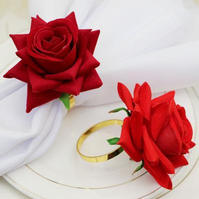 China Viable Wholesale Amazon Bismillah Agave Hot Sale Luxury Handmade Fancy Napkin Ring Mounted Flower Pearl Easter Modern Wedding Ramadan for sale