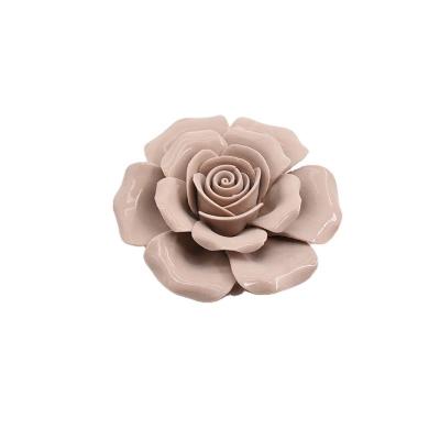 China Art Decor Different Color Choice on Glazed Ceramic Craft and Handmade Art Porcelain 3D Flower Wall Decoration Table Decor for sale