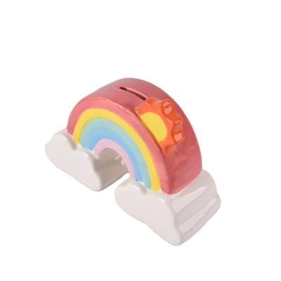 China Rainbow Shape Promotional Coin Bank Children Kindergarten Gifts Money Saving Box Children Coin Bank For Sale for sale