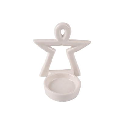 China Unique Nordic Geometric Home Decoration Candle Holder Wedding Candlestick Style Decoration White Ceramic For Candlestick for sale