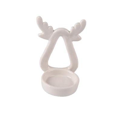 China Nordic simple modern romantic dinner decoration home style decoration ceramic white handmade candlestick home candle holder for sale