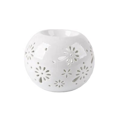 China Home Bedroom Essential Oil Burner Melting Wax Burners Aromatherapy Aroma Oil Burner Candle Diffuser Candle Holder Ceramic Tealight Incense for sale