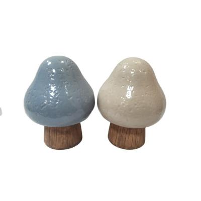 China Custom Fancy Ceramic Mushroom Decor Garden Fancy Glazed Outdoor Garden Ornament Glazed Kiln Ceramic Handwork Potted Plant Mushroom Decoration for sale