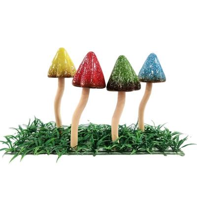 China Custom Ceramic Mushroom Decor Garden Mushrooms Garden Decoration Mini Colorful Mushroom Yard Art Mushroom Ornaments Mushroom Fairy Garden Decor for sale