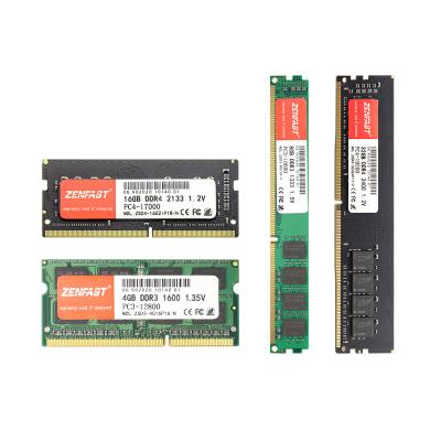 China Fully compatible ZENFAST DDR3 DDR4 4GB 8GB 16GB desktop RAM / loptop notebook computer memory for sale