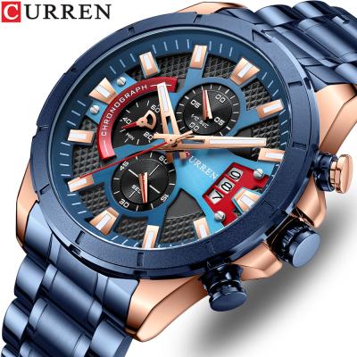 China New Model Fashion Stainless Steel Mens Automatic Quartz Watches Date CURREN 8401 Waterproof Men's Wrist Watch for sale