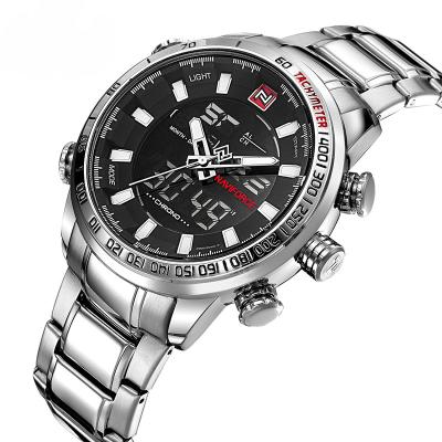 China Hot Selling Popular Alarm Mens Watches Analog And Digital Stainless Steel Charm 9093 NAVIFORCE Watch Luxury for sale