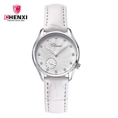 China CHENXI 304 Water Resistant Women Fashion Ladies Crystal Analog Quartz Simple Casual Quality Leather Watches for sale