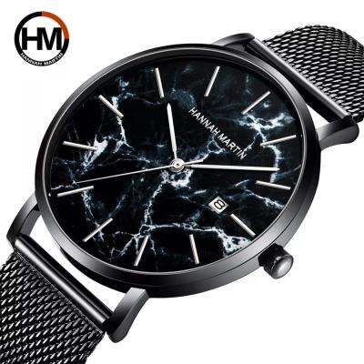 China HANNAH MARTIN 1512 Chronograph Men's Japan Quartz Watch Fashion Black Marbling Mens Wriswatch Manufacture for sale