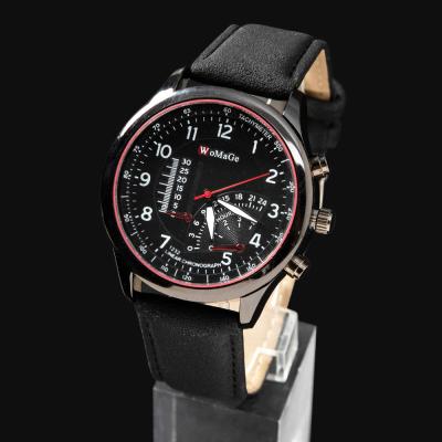 China WOMAGE WMG088-B New Model Water Resistant Men's Quartz Watch Fashion Luxury Leather Men's Wrist Watch for sale