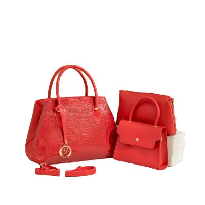 China Fashion MR551 2021 hot selling big 3 in 1 set big capacity handbags for women and pu leather bag for sale