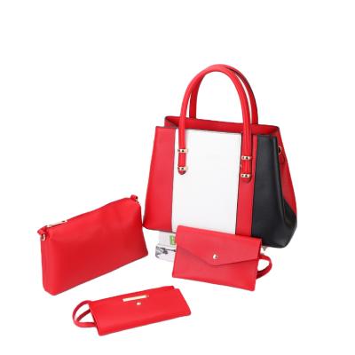 China WR0211 Classic Fashion PU Leather 4 in 1 Handbag Set for Ladies Purses Bags Custom Handbags for sale