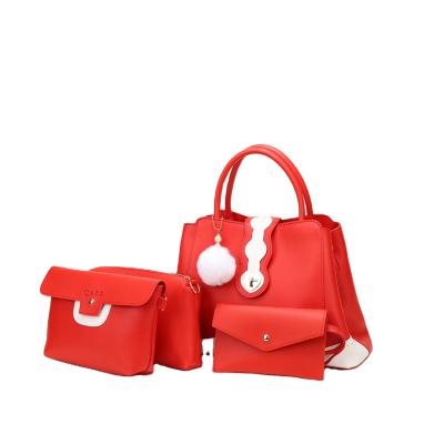 China New Design Wholesale High Quality Fashionable LR66 4 in 1 Set Ladies Handbag PU Leather Cross - Body Bag for sale